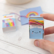Load image into Gallery viewer, Kawaii Rainbow Arc Mini Cross Stitch Kit in A Matchbox