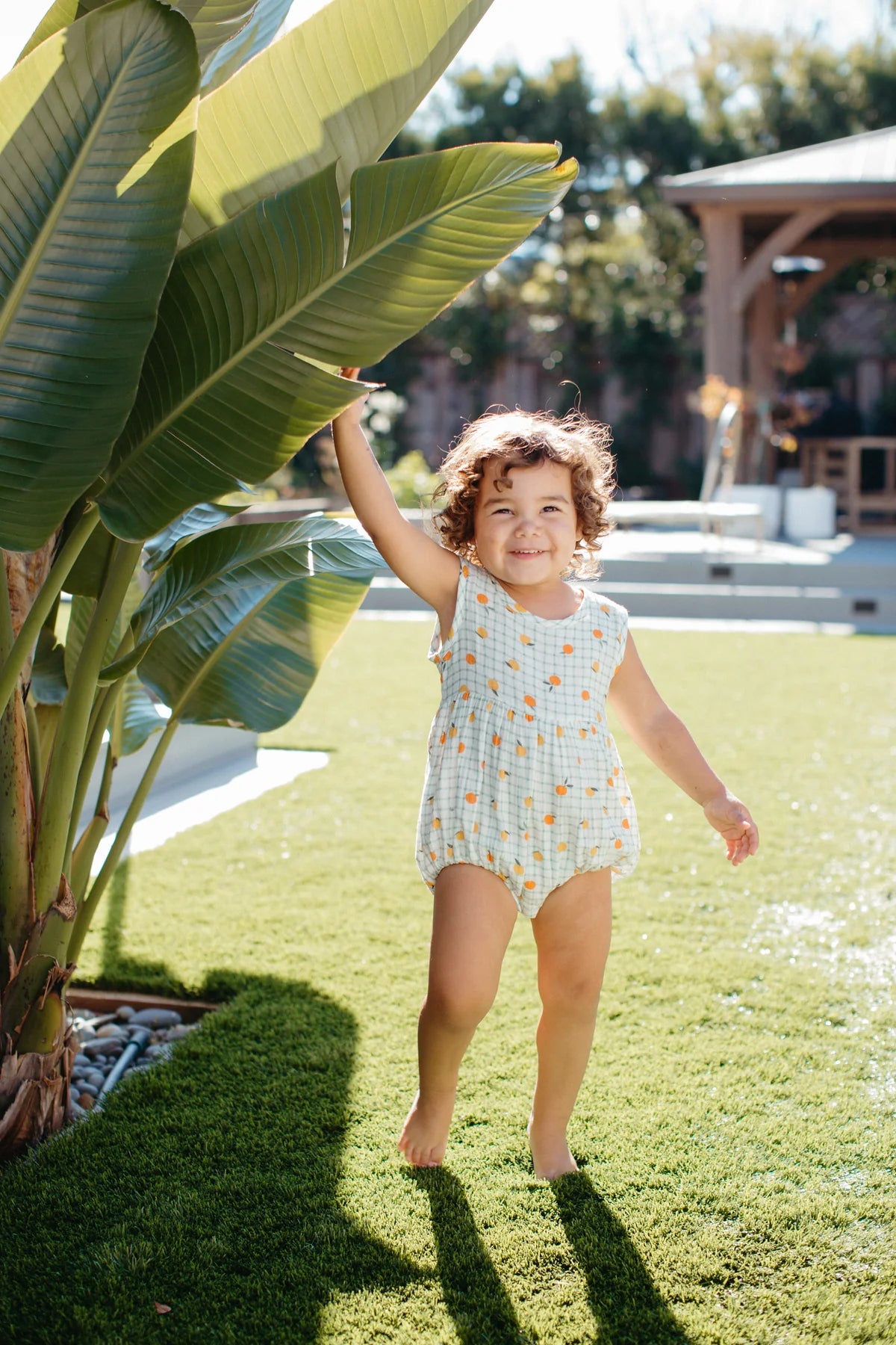 Muslin Bubble Romper - Gingham Grove