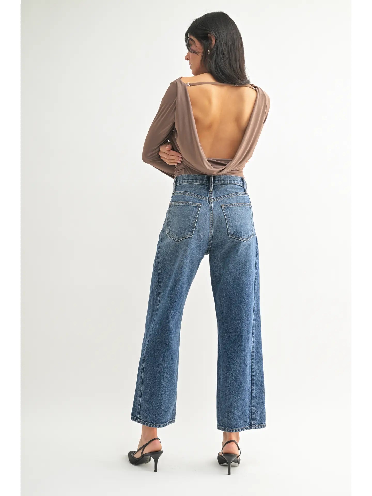 Dark Wash Barrel Jean - Twist