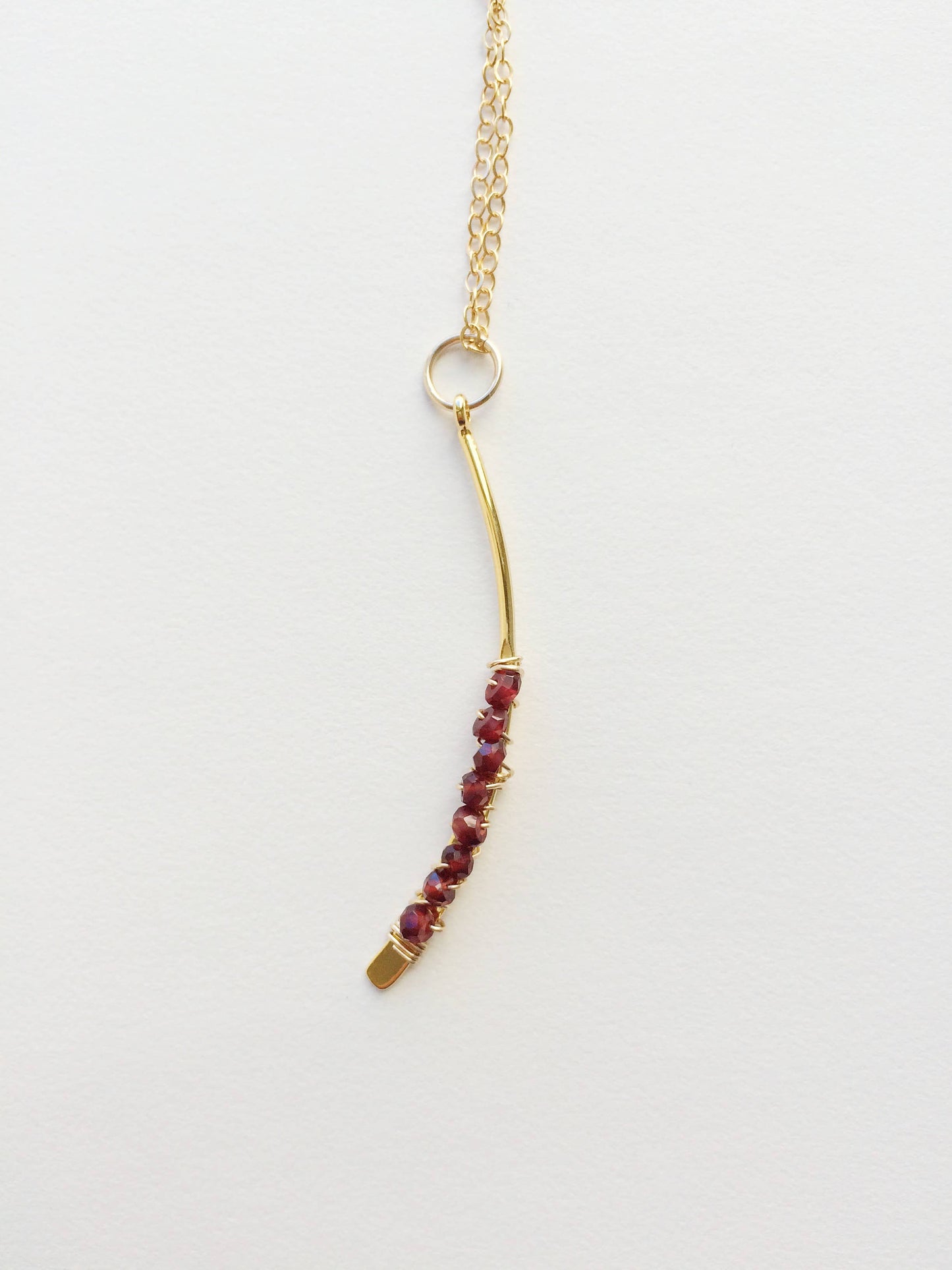 Garnet Arc Necklace | Garnet Necklace