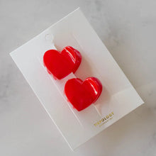 Load image into Gallery viewer, Glossy Candy Hearts Hair Clip Set - Several Colors