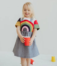 Load image into Gallery viewer, Rainbow Stripe Bib Pini Dress
