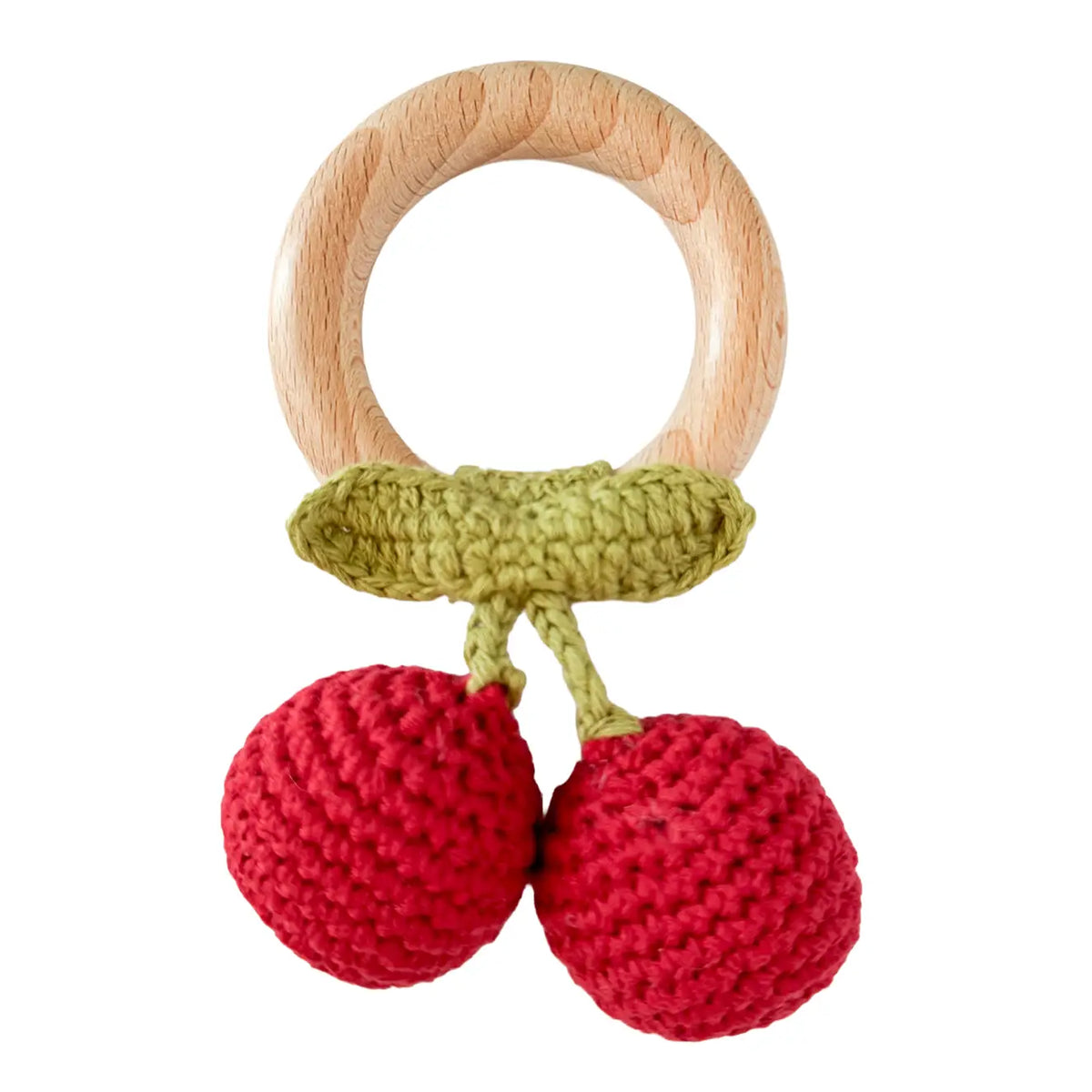 Teether Cherry Cotton Crochet Rattle