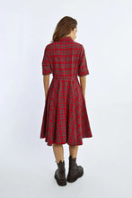 Load image into Gallery viewer, Red Plaid Shirt Dress