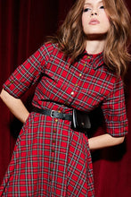 Load image into Gallery viewer, Red Plaid Shirt Dress