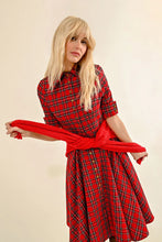 Load image into Gallery viewer, Red Plaid Shirt Dress