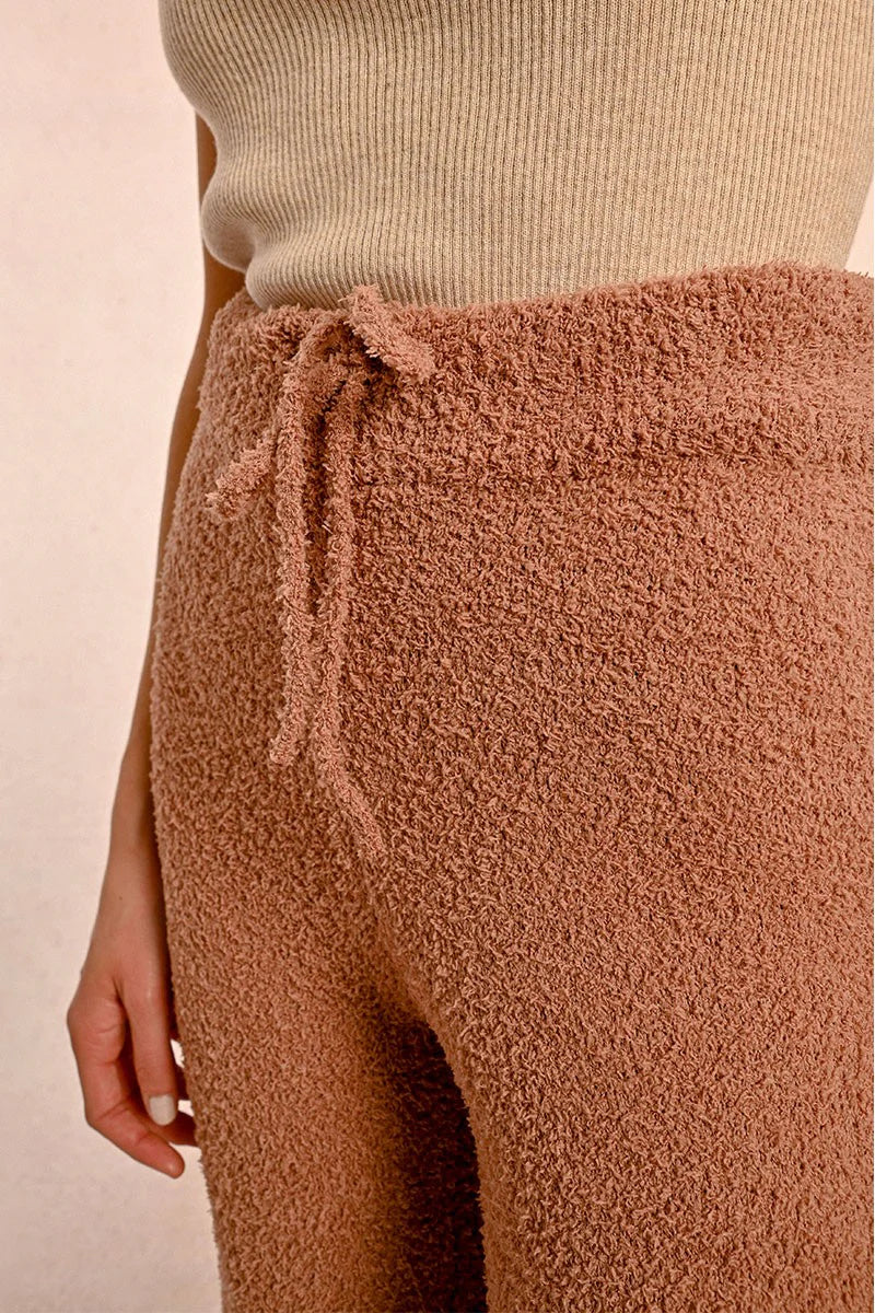 Soft Plush Sweater Pants - Beige