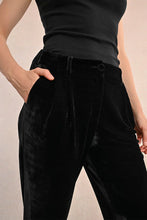 Load image into Gallery viewer, Velvet Cigarette Pants - Black