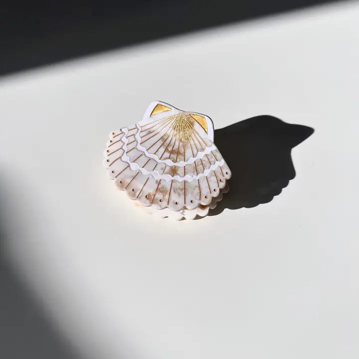 Hand-Painted Sea Shell Claw Hair Clip