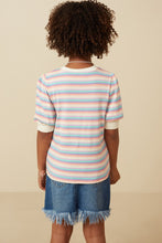 Load image into Gallery viewer, Girls Contrast Banded Button Detail Ribbed Knit

