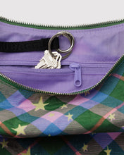 Load image into Gallery viewer, Medium Nylon Baggu Crescent Bag -  Green Star Plaid