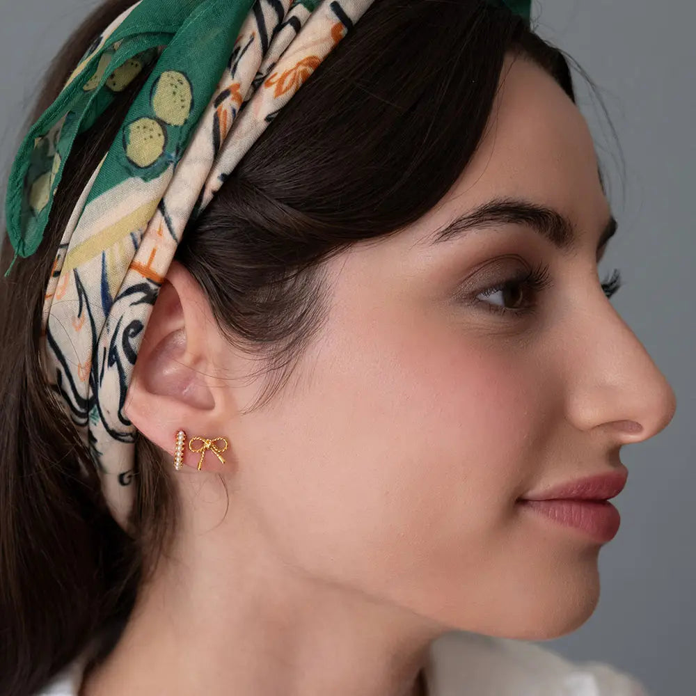 Tiny Bow Stud Earrings