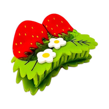 Load image into Gallery viewer, Large Strawberries and Flowers Hair Claw Clip