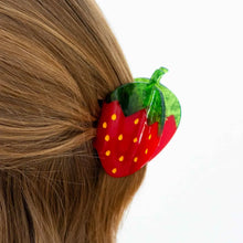 Load image into Gallery viewer, Midi Red Strawberry Hair Claw Clip