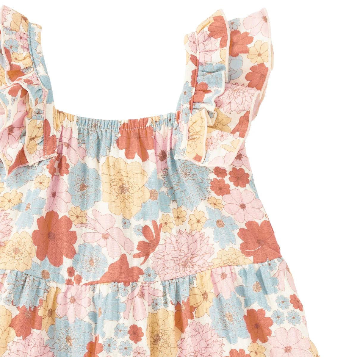 Muslin Flutter Strap Sundress - Wildflower Picnic