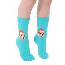 Load image into Gallery viewer, 3D Packaged Crew Socks - Santa Puppy
