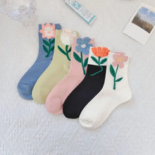 Load image into Gallery viewer, Flower Top Cotton Socks - Several Styles
