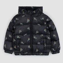 Load image into Gallery viewer, Dragon Print on Black Hooded Packable