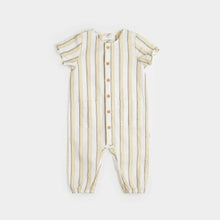 Load image into Gallery viewer, Canary Striped Cross Hatch Linen Playsuit
