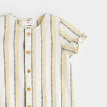 Load image into Gallery viewer, Canary Striped Cross Hatch Linen Playsuit
