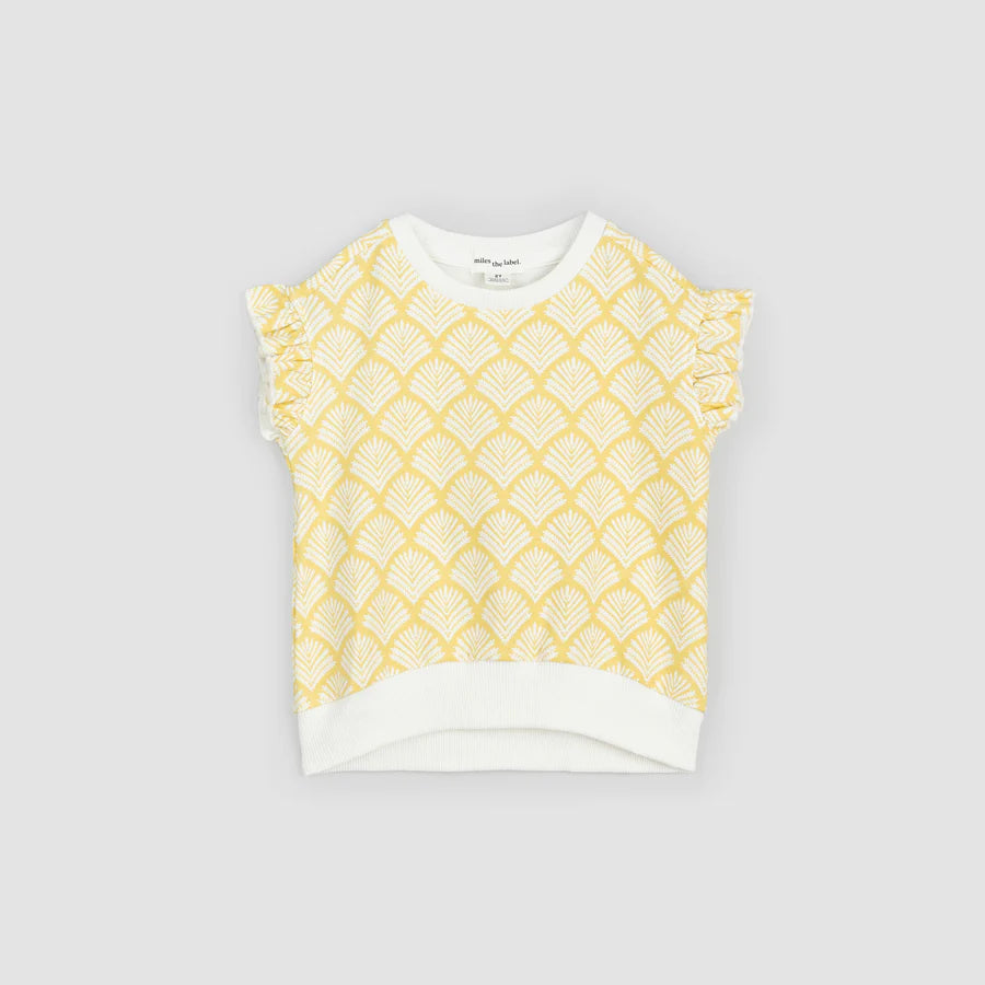 Canary Beachcomber Print Ruffle Sweatshirt