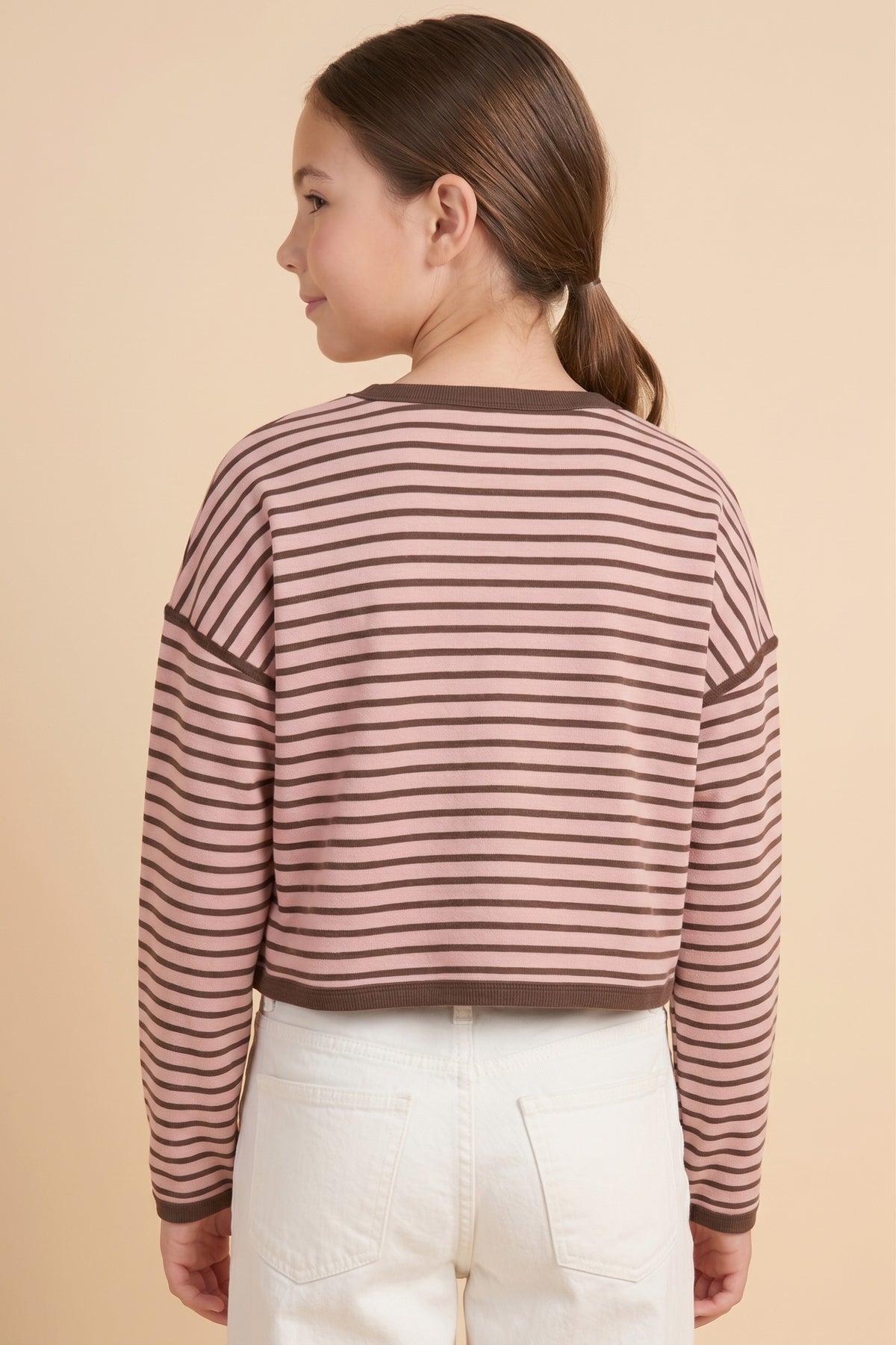 Girls Striped Knit Top
