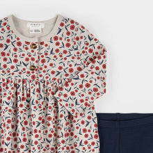 Load image into Gallery viewer, Floral Poppy Print Ribbed Dress Set