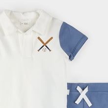 Load image into Gallery viewer, Baseball Print Polo Outfit Set