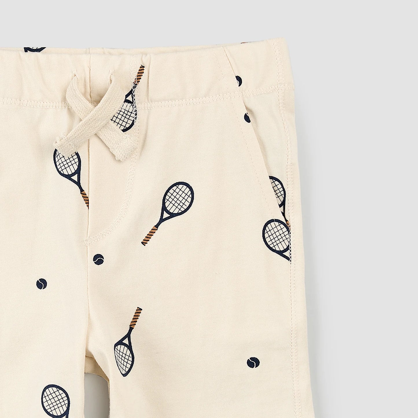 Racquet Print on Birch Jersey Shorts