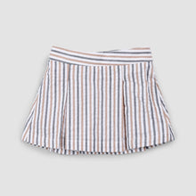 Load image into Gallery viewer, Rosewood & Navy Striped Seersucker Skort