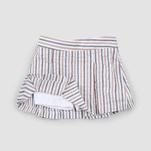 Load image into Gallery viewer, Rosewood & Navy Striped Seersucker Skort