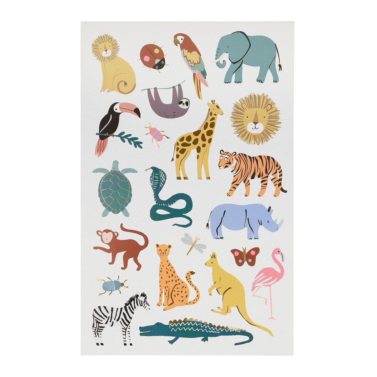 Wild Animals Temporary Tattoo Sheets