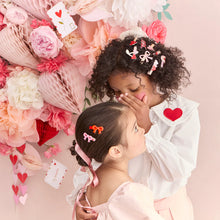 Load image into Gallery viewer, Valentine's Bow Hair Clips (x6)