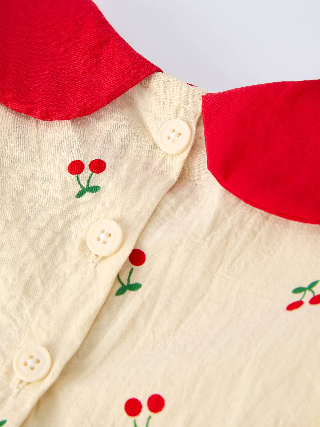 Sweet Cherry Long Sleeve Romper