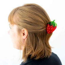 Load image into Gallery viewer, Midi Red Strawberry Hair Claw Clip