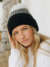 Load image into Gallery viewer, Cozy Color Block Wool Beanie - Black/Grey