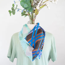 Load image into Gallery viewer, Winter On the Coast - Stripes - Pure Silk Bandana Scarf