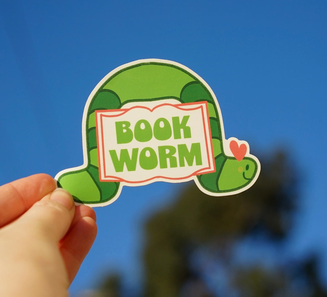 Book Worm Large Sticker