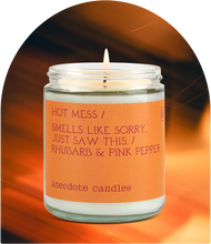 Load image into Gallery viewer, Hot Mess (Rhubarb & Pink Pepper) Glass Jar Candle