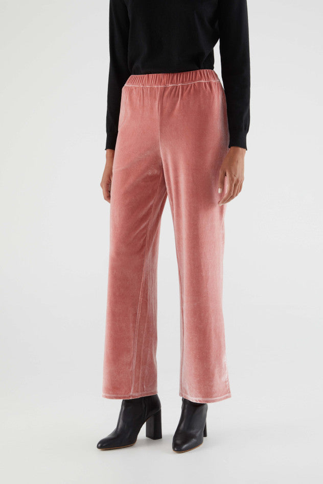 Velvet Stretch Pants - Pink