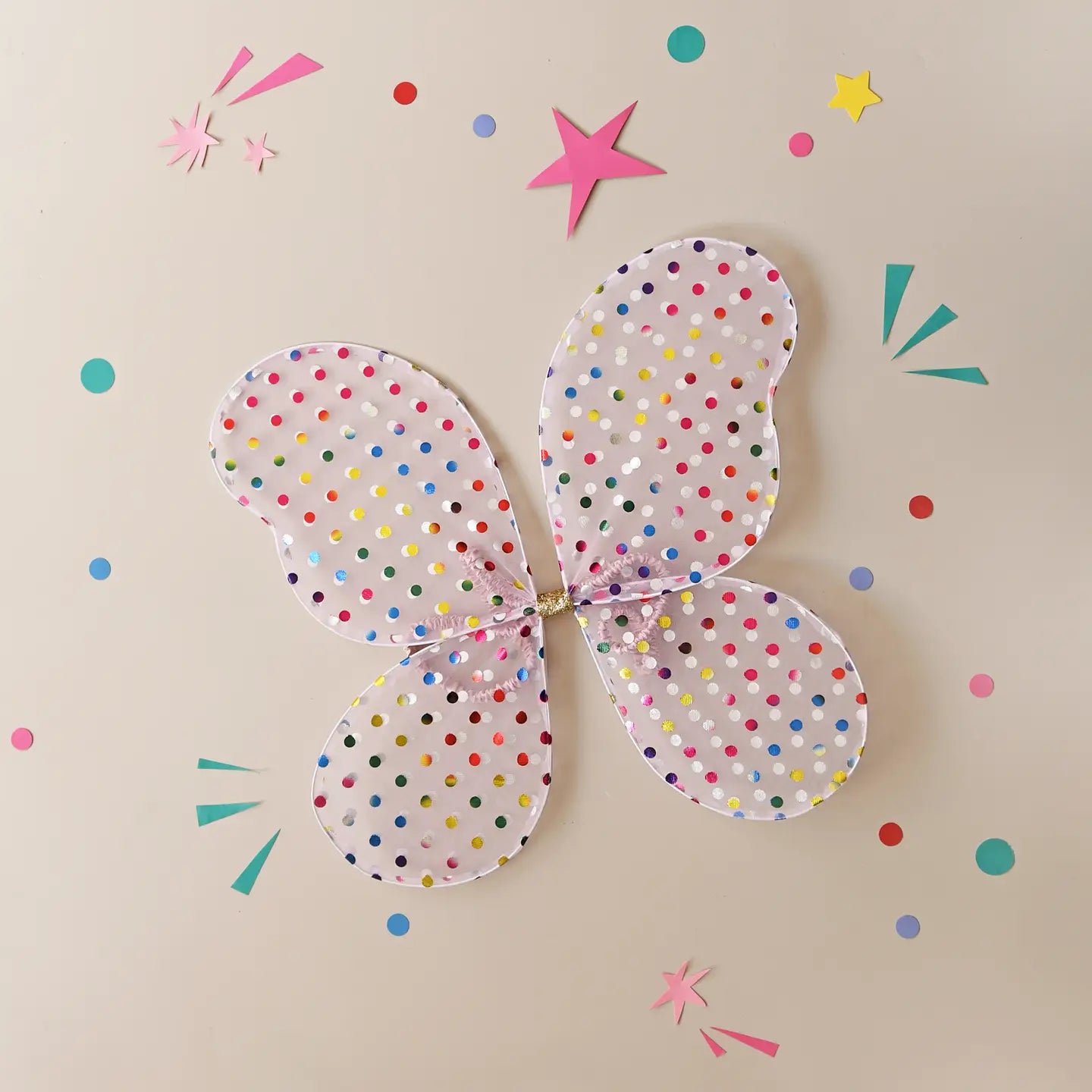 Rainbow Spotty Fairy Wings