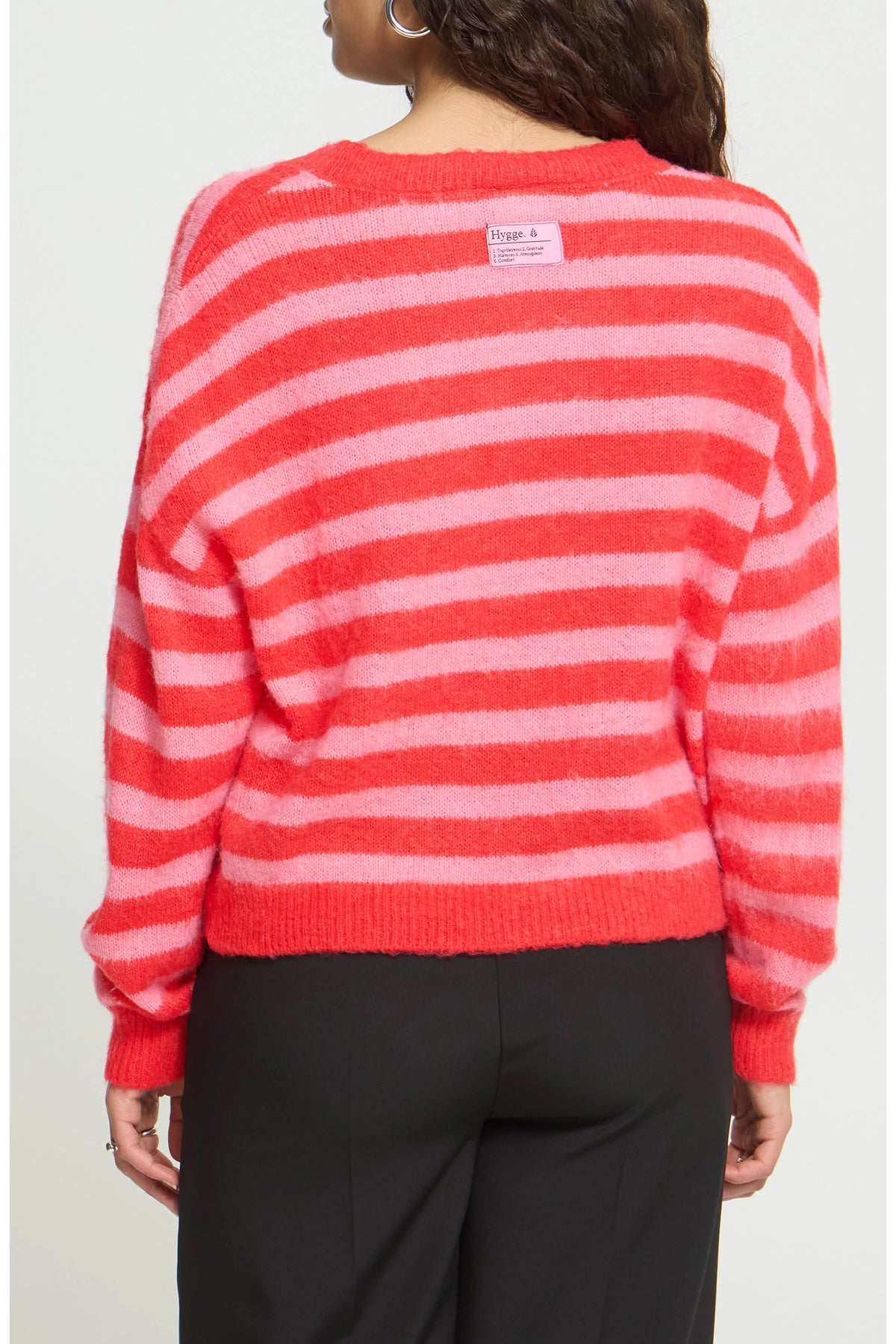 Striped V-neck Cardigan