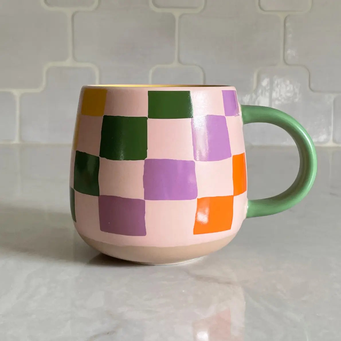Ceramic Mug | Rainbow Checks