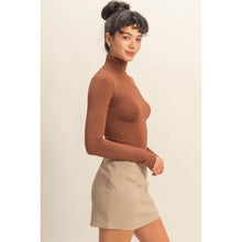 Load image into Gallery viewer, Turtleneck Long Sleeve Fitted Top - Chestnut