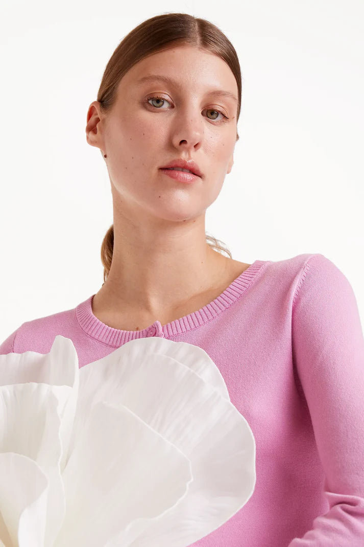 Fine Knit Cardigan - Pink