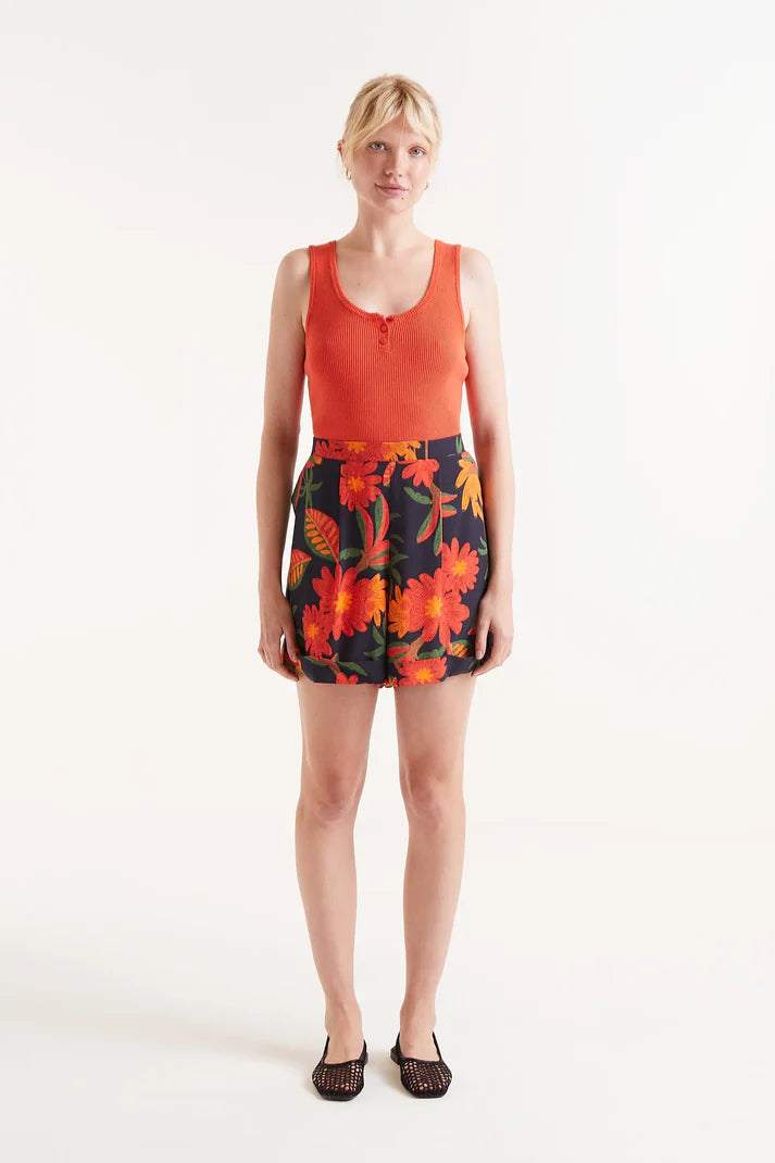Button Front Tank - Orange