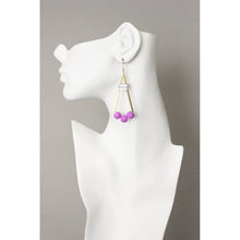 Load image into Gallery viewer, Geometric Pink and Brass Earrings