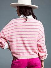 Load image into Gallery viewer, Drop Shoulder Stripe Sweater
