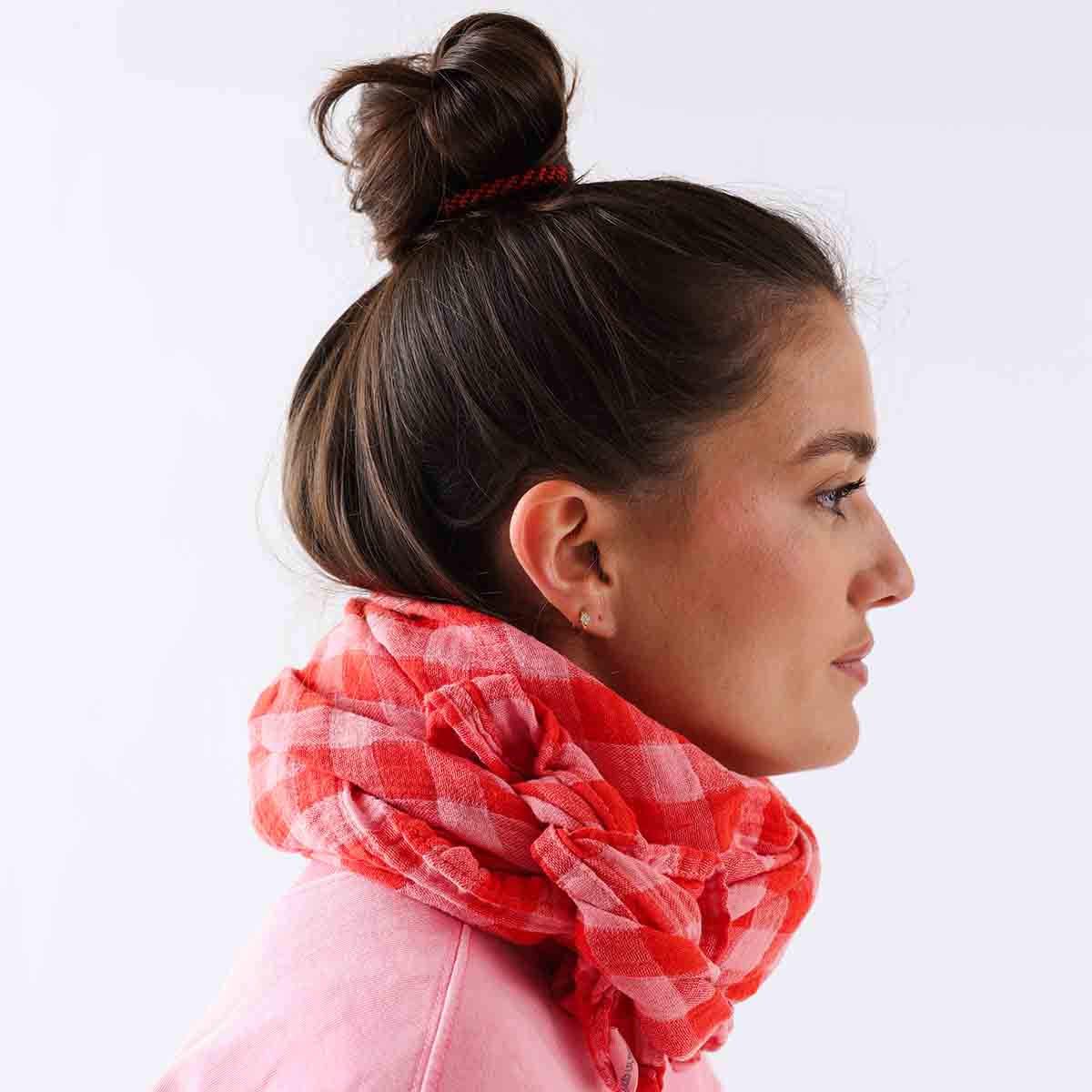 Bianca Scarf - Gingham Red/Pink