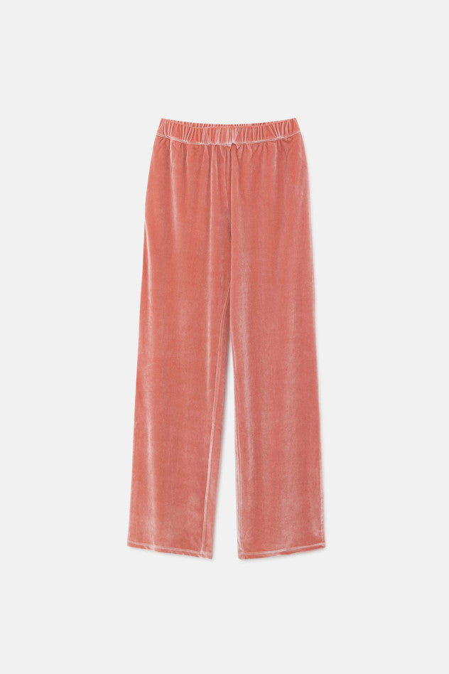 Velvet Stretch Pants - Pink